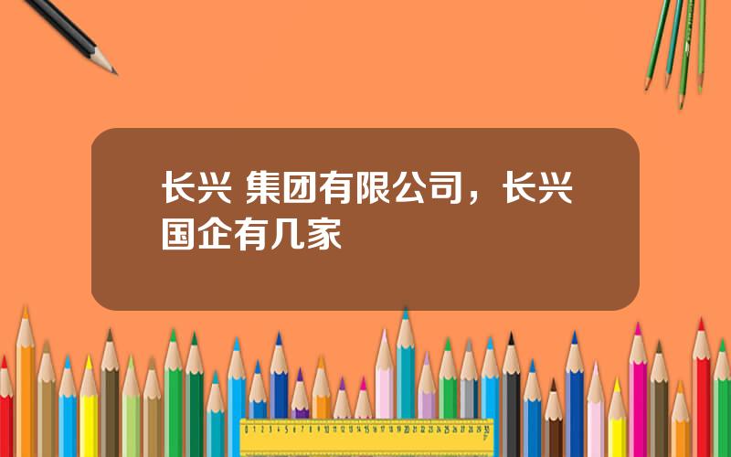 长兴 集团有限公司，长兴国企有几家